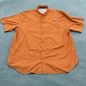 Columbia PFG Tamiami II Shirt Mens XXL Orange Short Sleeve Fishing Omni-Shade
